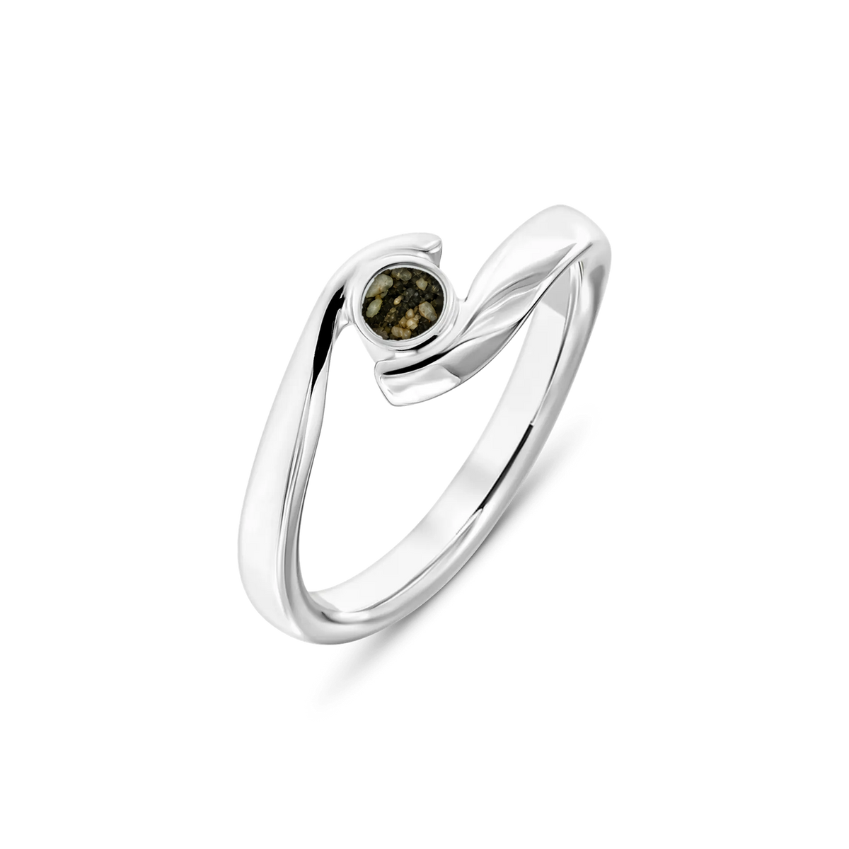 Olivia as-ring in 925 zilver met antraciet askleur