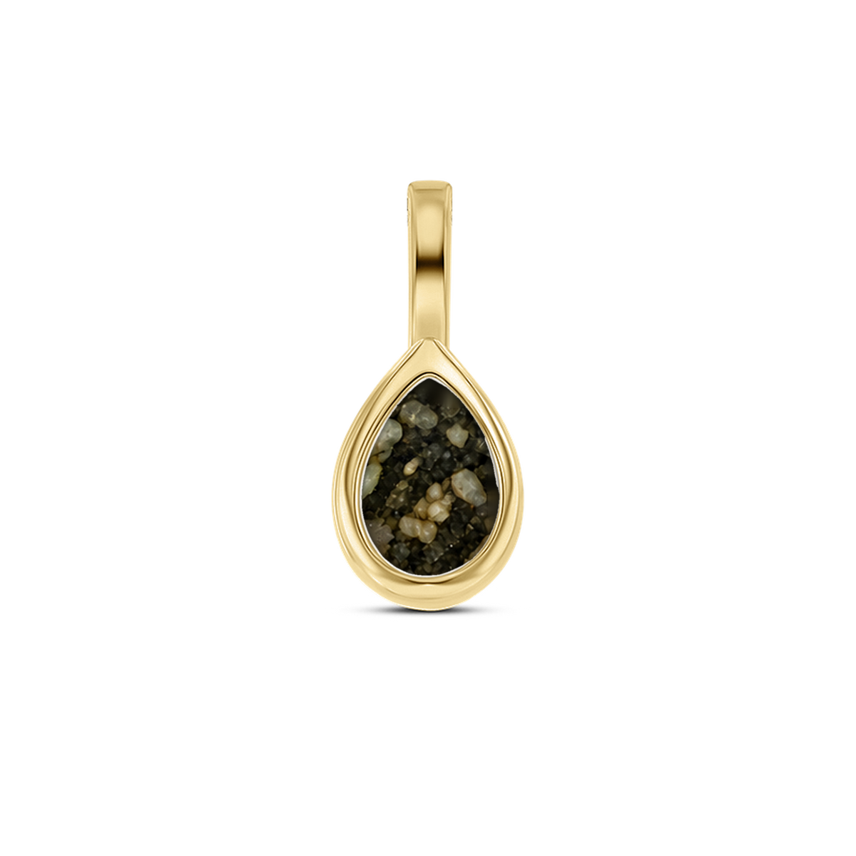 Pure Drop as-hanger in massief geel goud met antraciet askleur