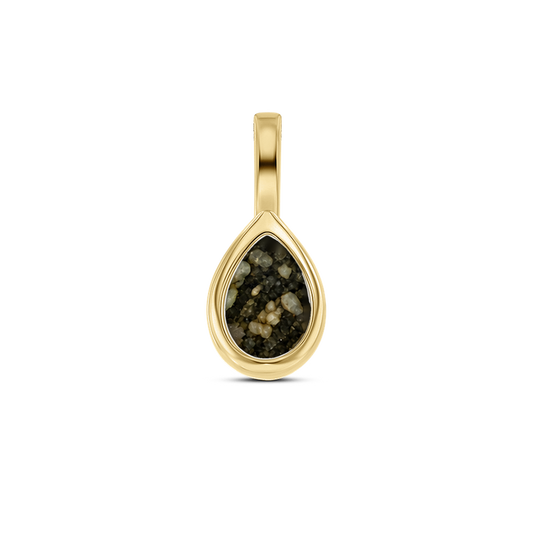 Pure Drop as-hanger in massief geel goud met antraciet askleur