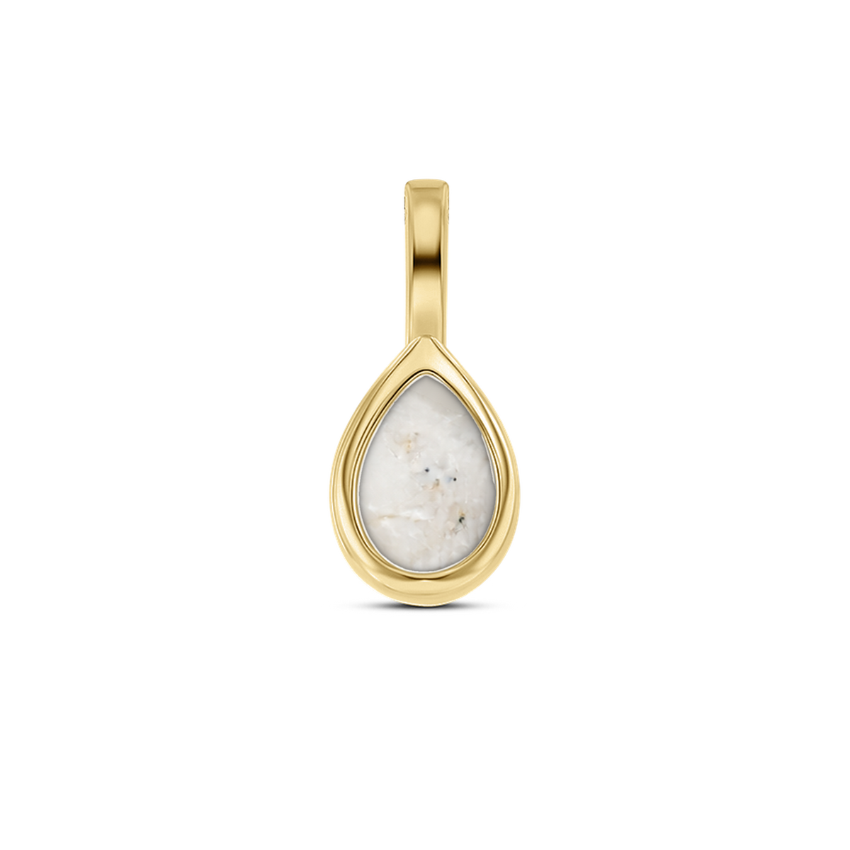 Pure Drop as-hanger in massief geel goud met parelmoer askleur