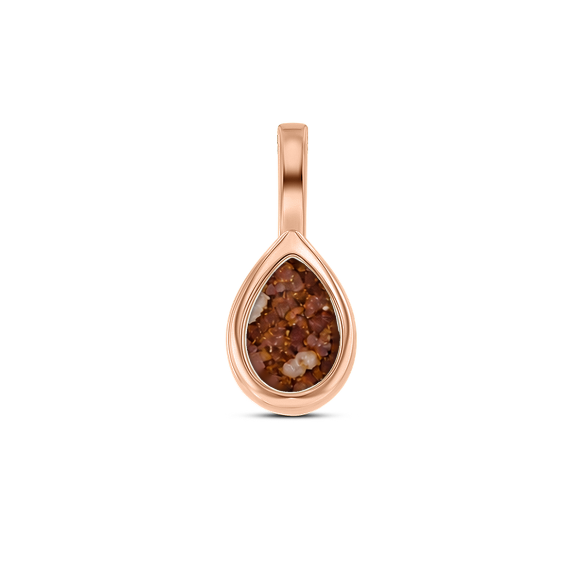 Pure Drop as-hanger in massief rosé goud met koperbruin askleur