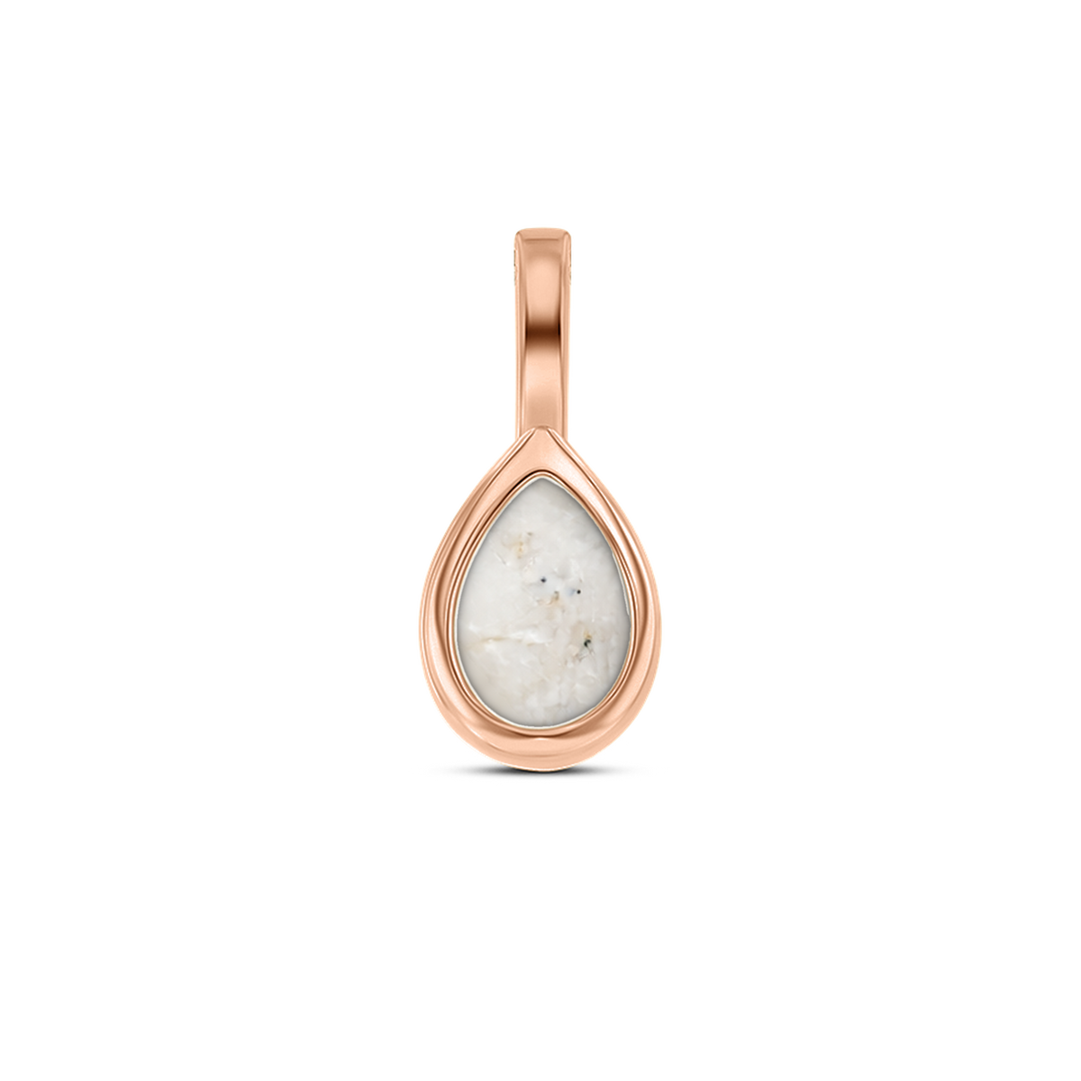 Pure Drop as-hanger in massief rosé goud met parelmoer askleur