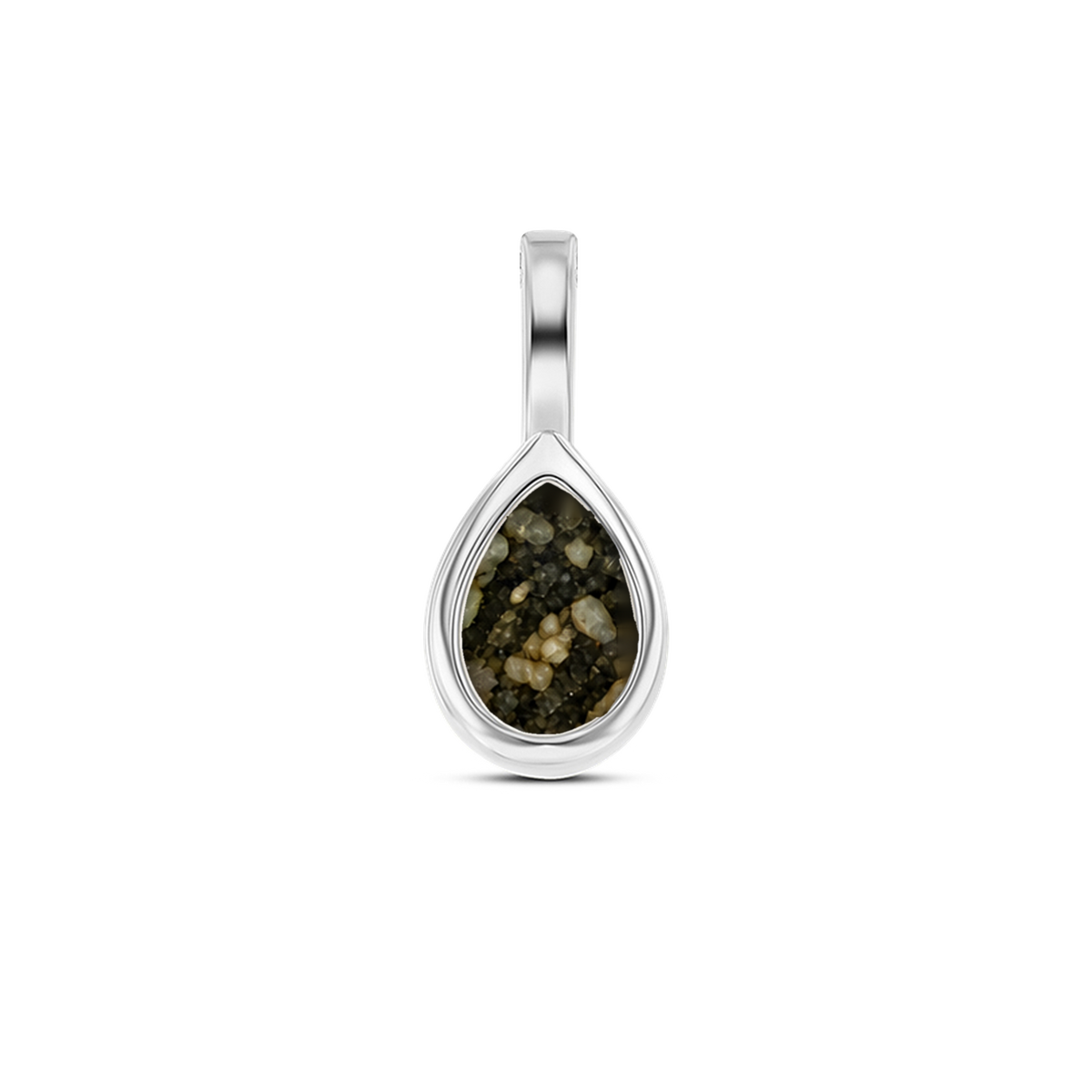 Pure Drop as-hanger in massief wit goud met antraciet askleur