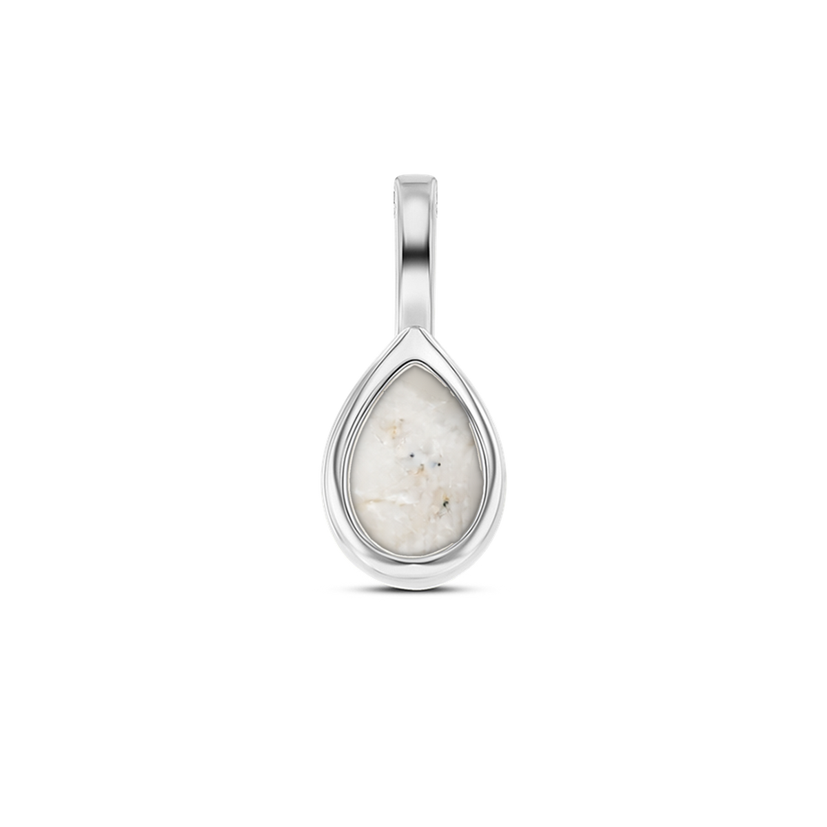 Pure Drop as-hanger in massief wit goud met parelmoer askleur