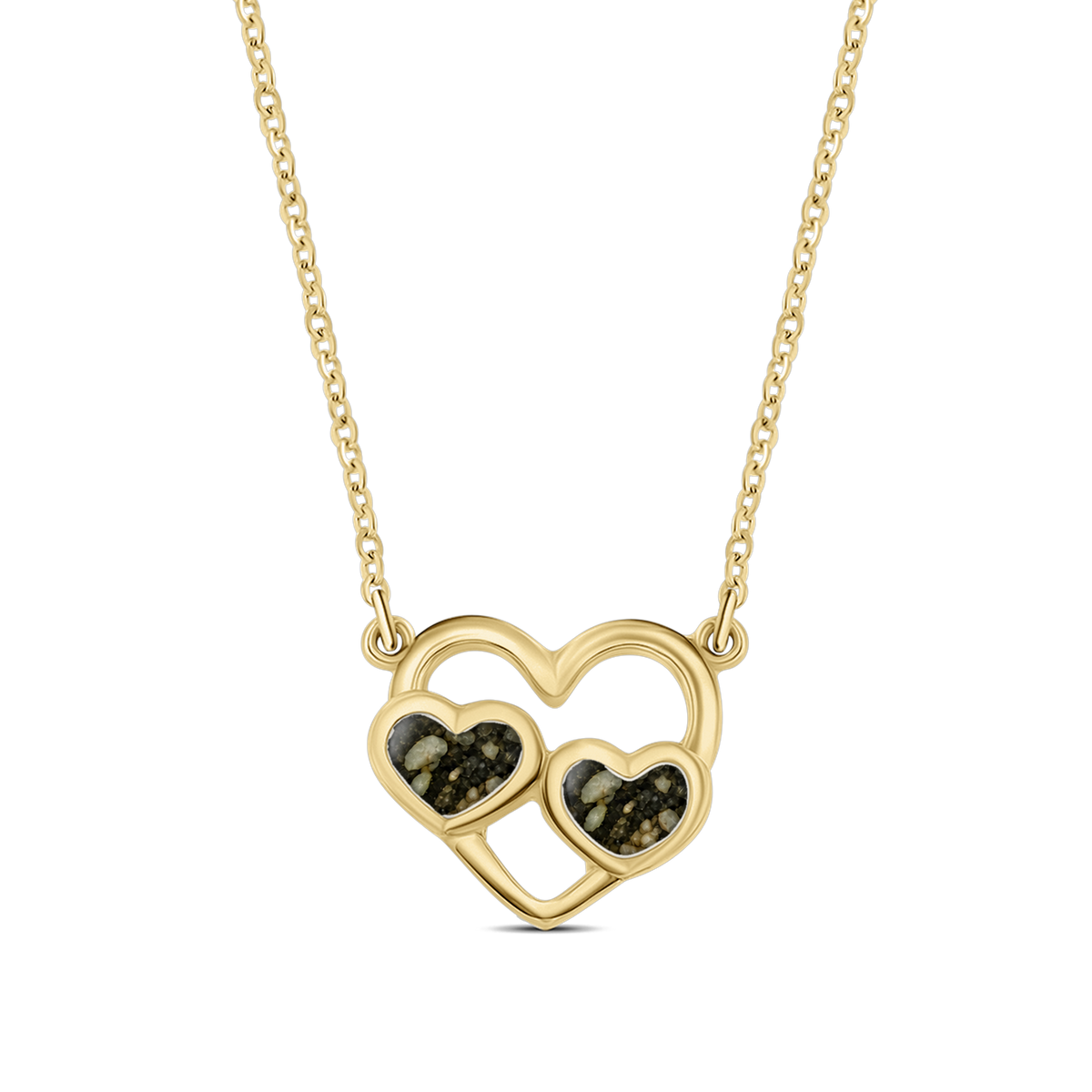 Trinity as-ketting in massief geel goud met antraciet askleur