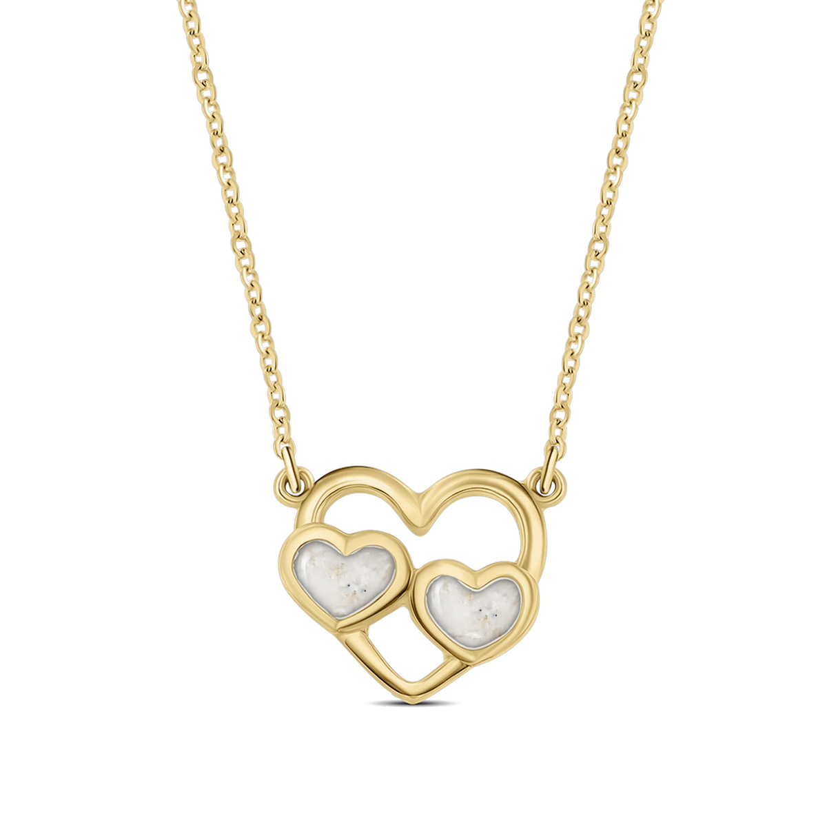 Trinity as-ketting in massief geel goud met parelmoer askleur