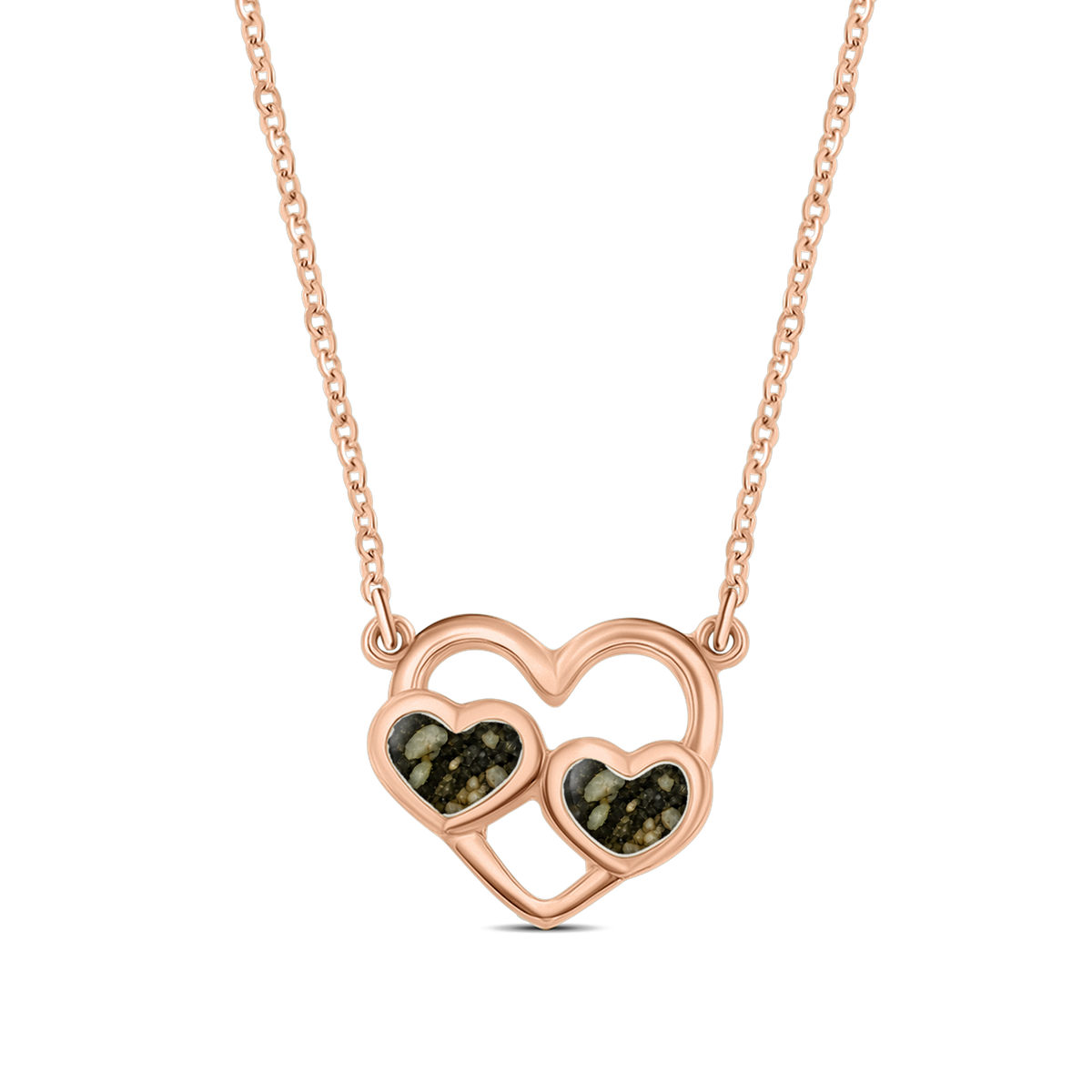 Trinity as-ketting in massief rosé goud met antraciet askleur