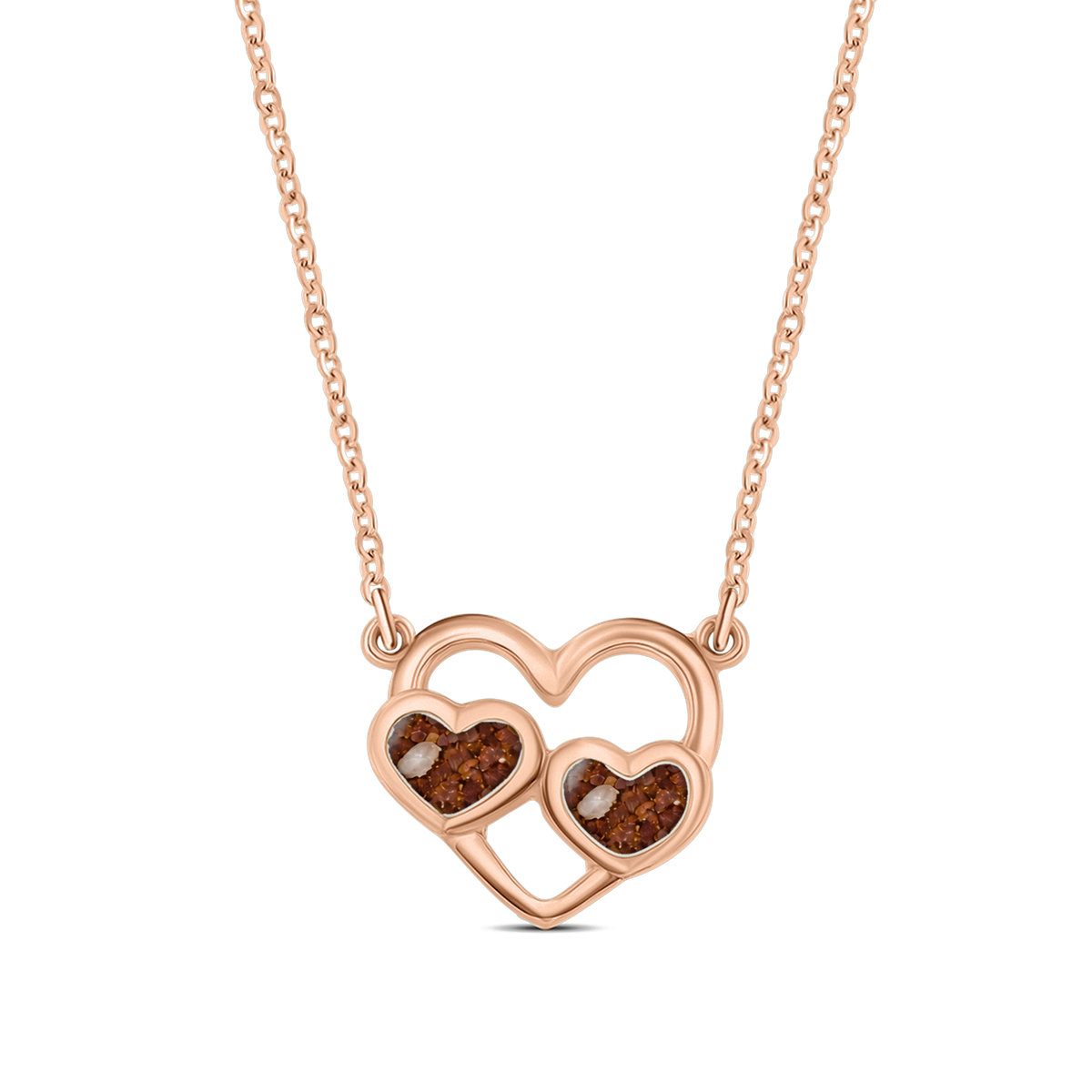 Trinity as-ketting in massief rosé goud met koperbruin askleur