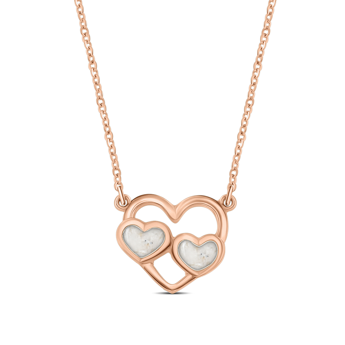 Trinity as-ketting in massief rosé goud met parelmoer askleur