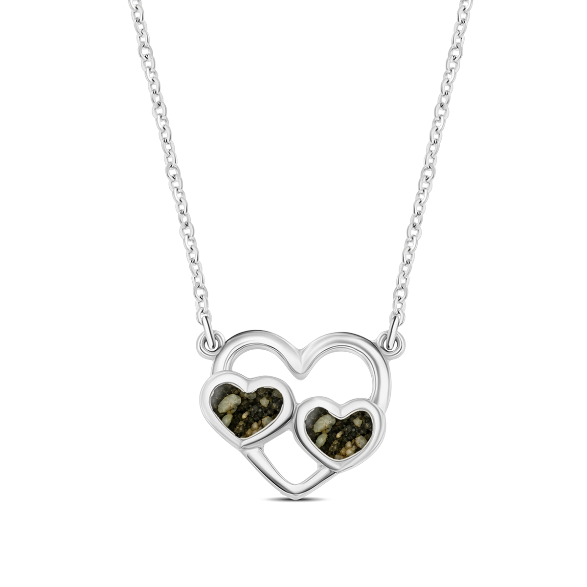 Trinity as-ketting in massief wit goud met antraciet askleur