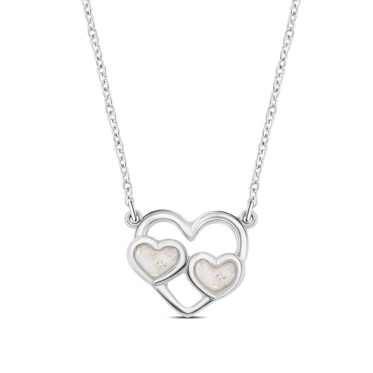 Trinity as-ketting in massief wit goud met parelmoer askleur